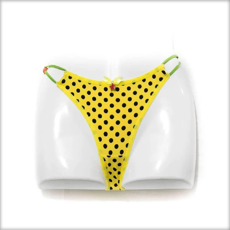 convertible panties for women with versatile useYellow Polka Dotted Bikini Panty