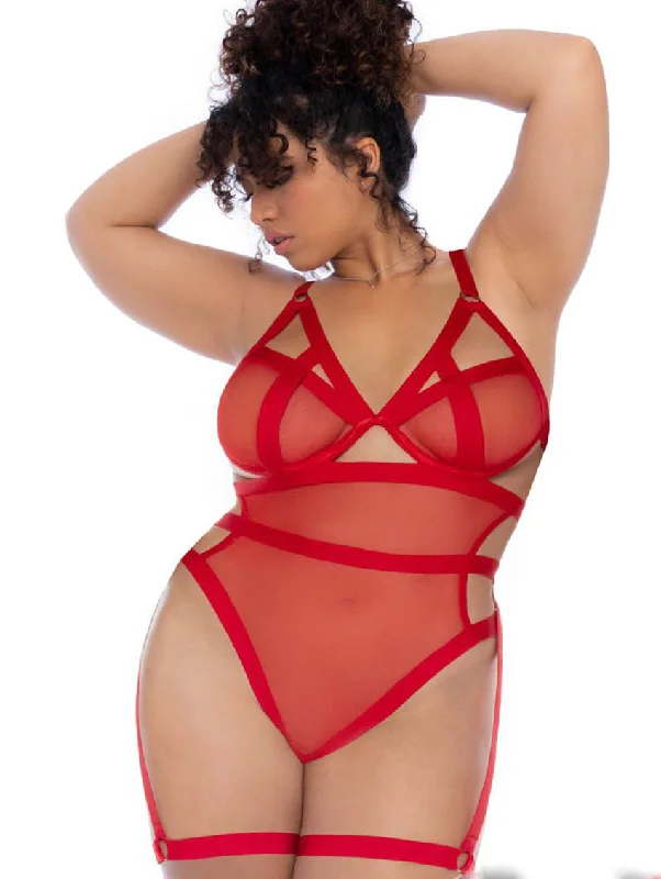 Sheer Bodysuits for a Seductive and Alluring OutfitMapale Strappy Garter Teddy