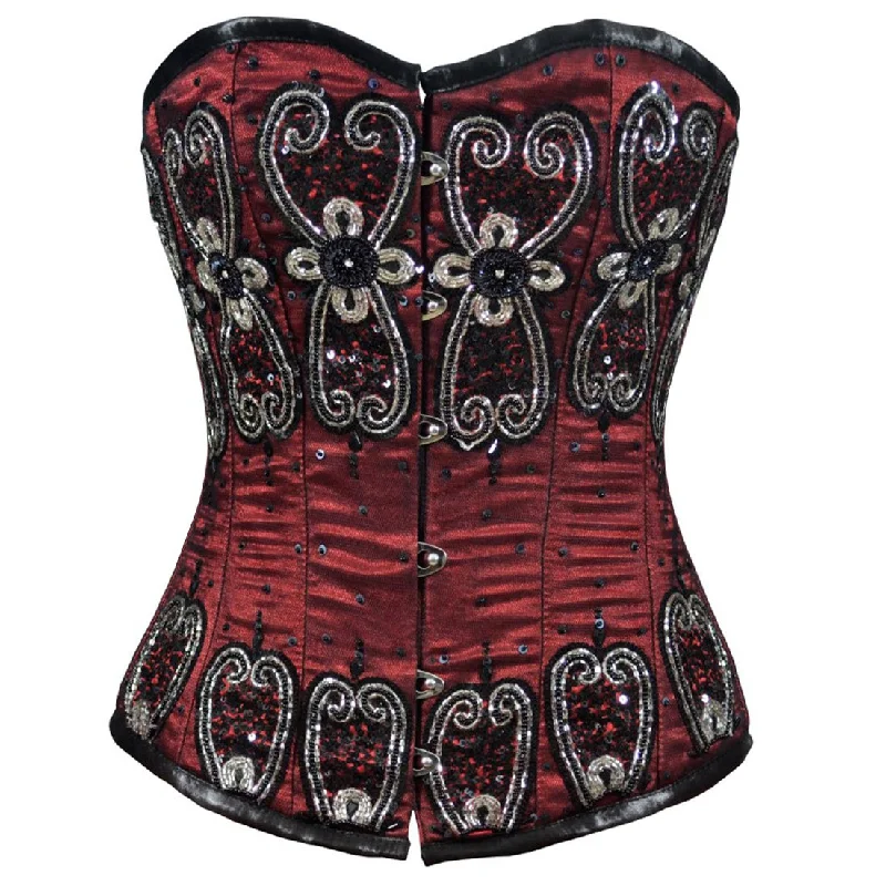 high - waisted women bustiers and corsetsLeslie Couture Authentic Steel Boned Overbust Corset