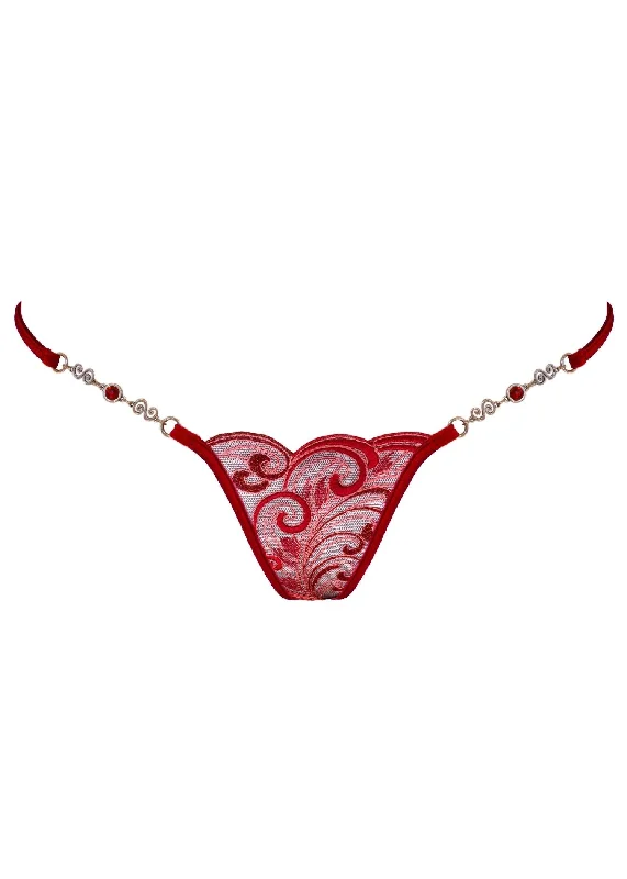 seamless anti - bacterial women thongs for daily protectionRed Love Luxury Mini G-String