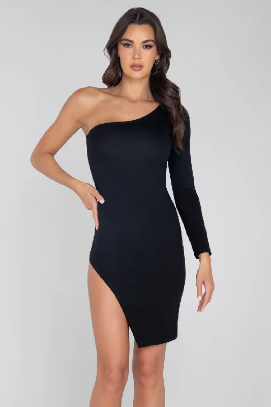 women sexy dresses for clubbing in 2025Single Shoulder Split Bodycon Dress