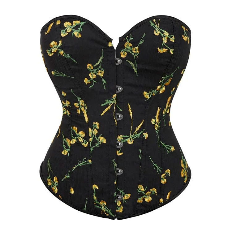 post - pregnancy women bustiers and corsetsWomen's Gothic Floral Embroidered Overbust Corset