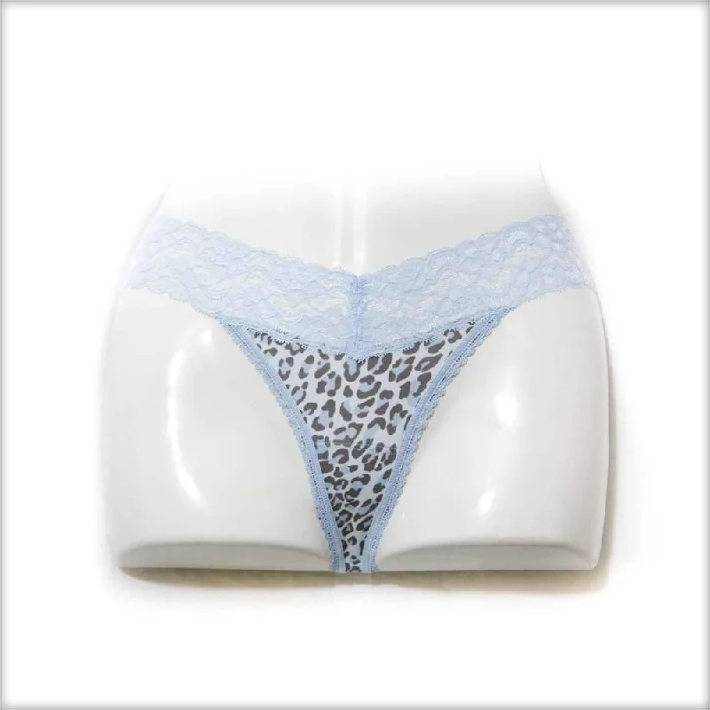 seamless odor - resistant panties for women for daily confidenceNet Lace Light Blue Tiger Print Panty