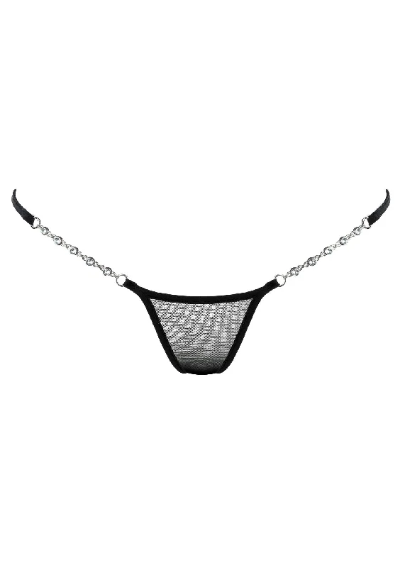 seamless thong - style swimwear for a smooth beach lookTransparent Black Luxury Micro V-String