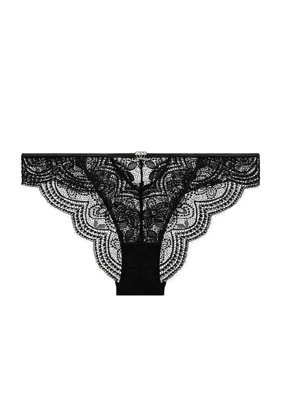 hypoallergenic women sexy lingerie materialsBELLA Plus Sexy Black Lace Briefs Panties