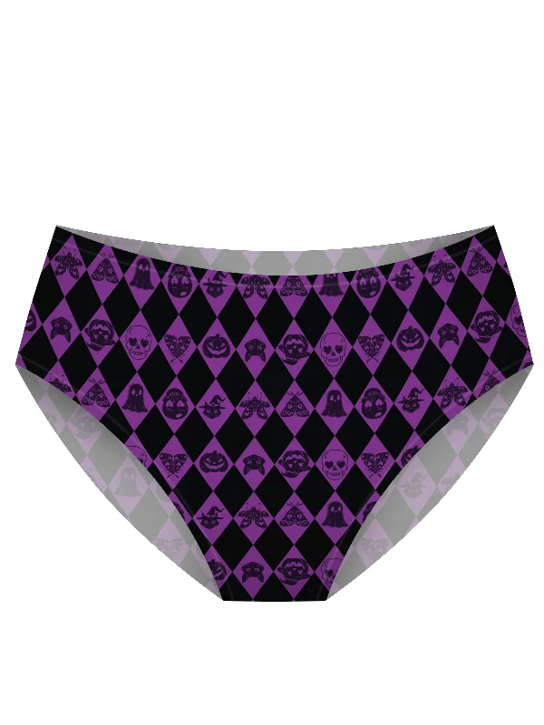 maternity women briefs for pregnant women's comfortAiraModal™ Purple Harlequin High-Rise Brief