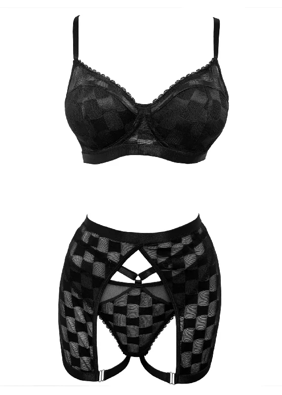 printed women thongs with animal prints for a bold lookNicki Bra, Thong and Garter Dress