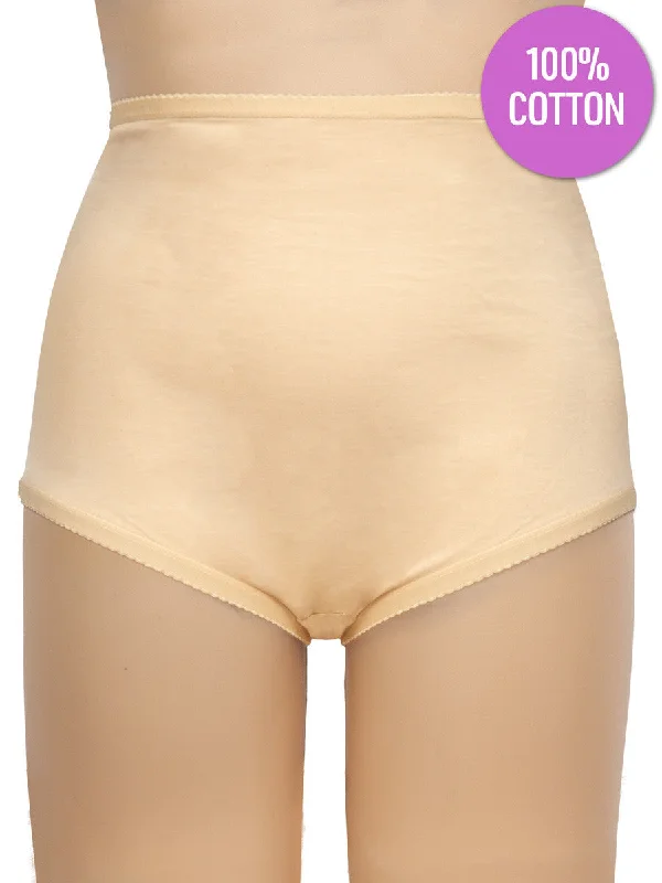 convertible women briefs that can be worn as shortsFull Briefs - BCO1002 Cotton - Beige