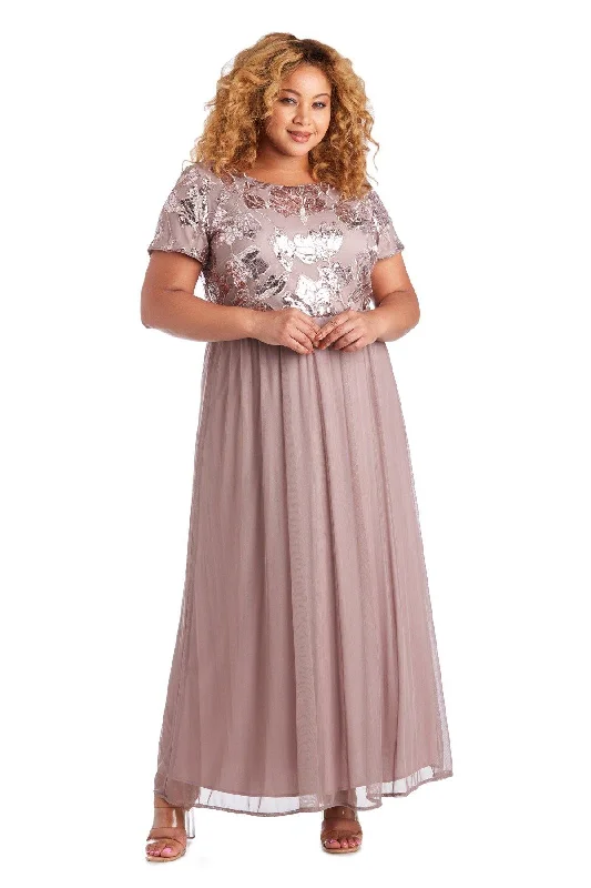 women sexy dresses with removable trainsR&M Richards 7058W Long Plus Size Formal Dress