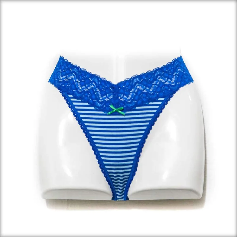 seamless plus size panties for women with comfortNet Lace White & Blue Panty