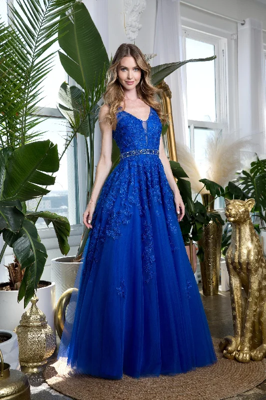 women sexy dresses with balloon sleevesLong Formal Sleeveless Prom Ball Gown