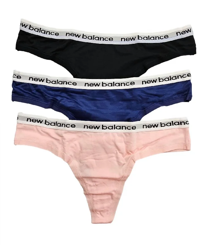 microfiber women thongs for a soft and luxurious feelWomen's 3-Pack Performance Underwear Eversoft Thong In Black/blue/peach Soda