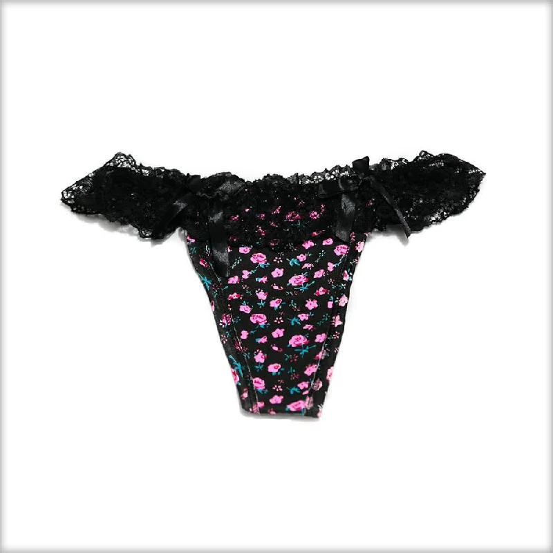 stretchy panties for women with freedom of movementNet Lace Frill Black Panty