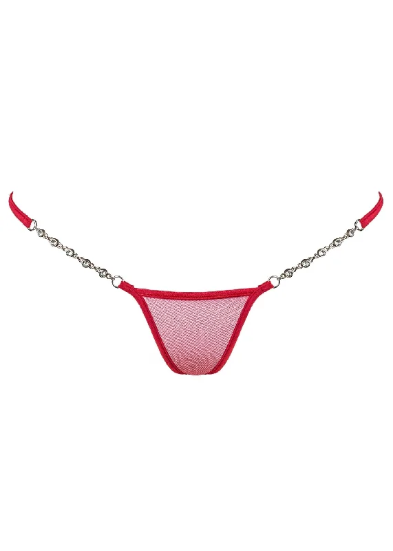 seamless sheer women thongs for a discreet sexy optionTransparent Red Luxury Micro V-String