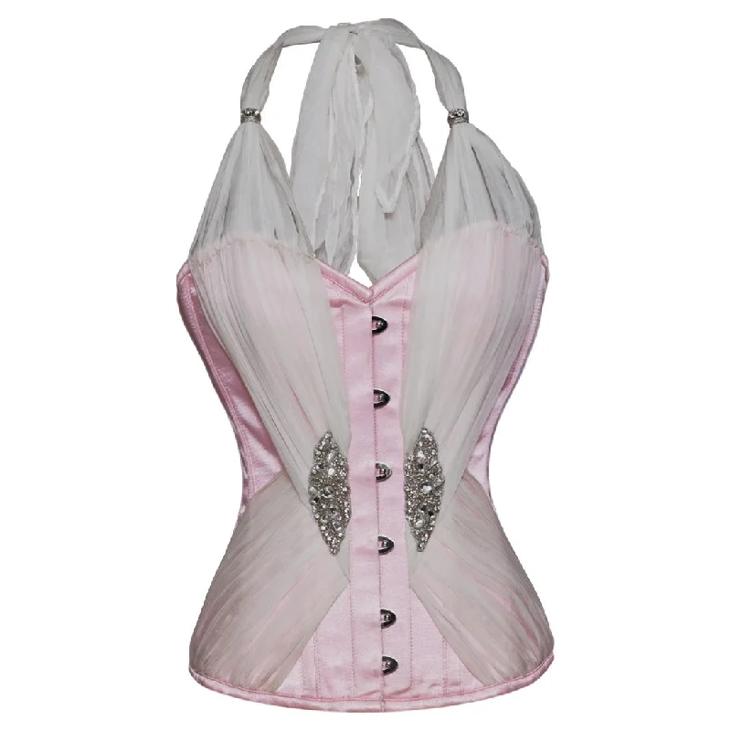 breathable women bustiers and corsets materialsEstefania Couture Authentic Steel Boned Overbust Corset