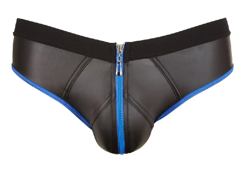 seamless wireless women briefs for a carefree fitNeoprene Look Black & Blue Jock Briefs