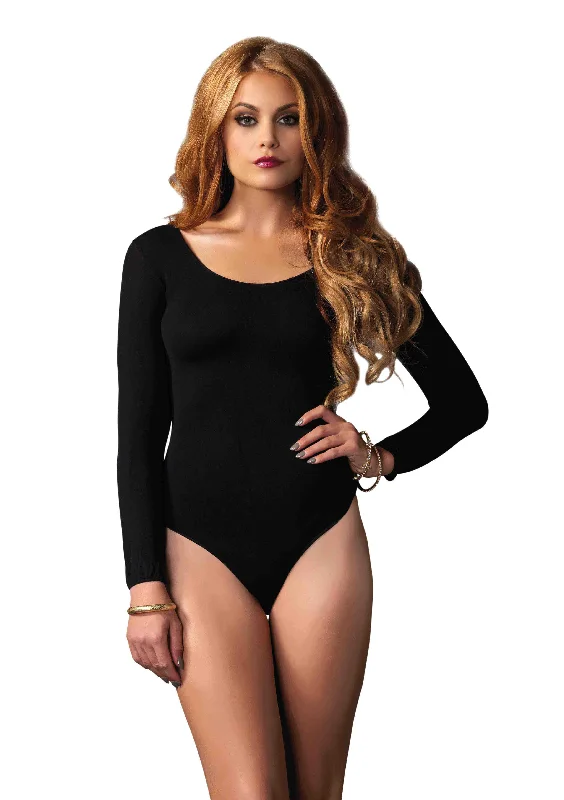 Convertible Straps Bodysuits for Multiple Styling OptionsOpaque Bodysuit - One Size - Black