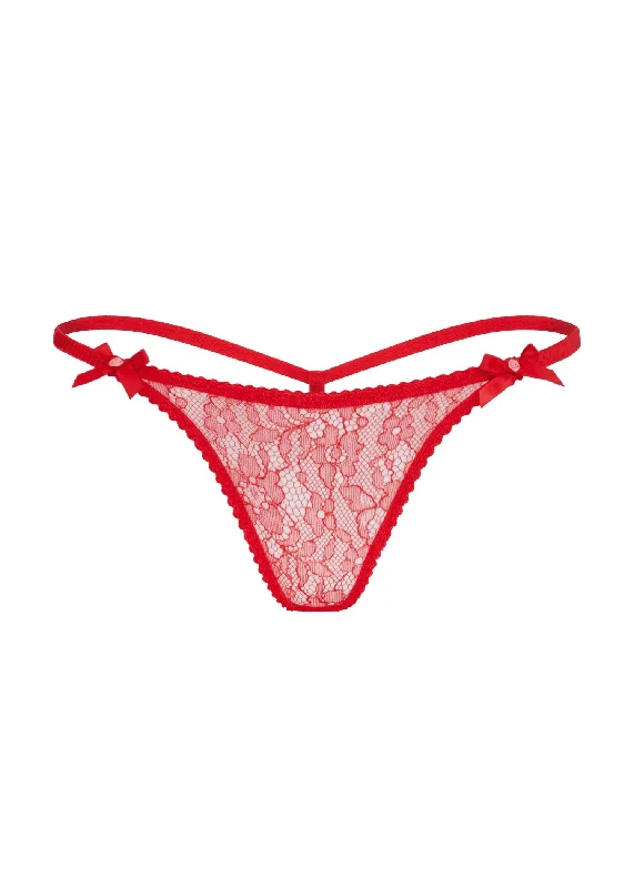 seamless quick - drying women thongs for water - based activitiesLorna Lace Trixie (Red)