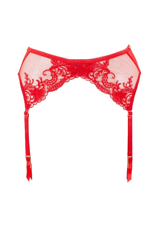 satin women garters for weddingsMarseille Suspender (Red)