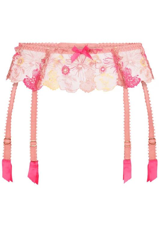 red women garters for Valentine's DayZuri Suspender - Pink/Yellow