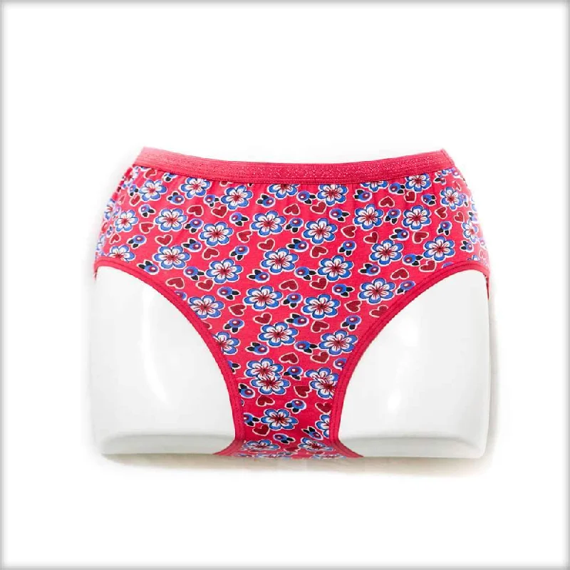 convertible panties for women with versatile useRed Floral Print Panty