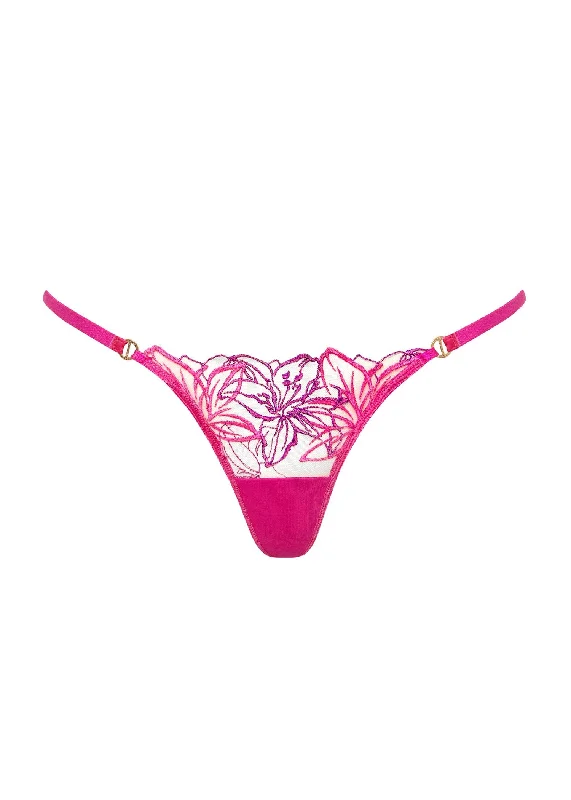 lace women thongs for romantic lingerie setsLilly Thong (Fuchsia / Violet)