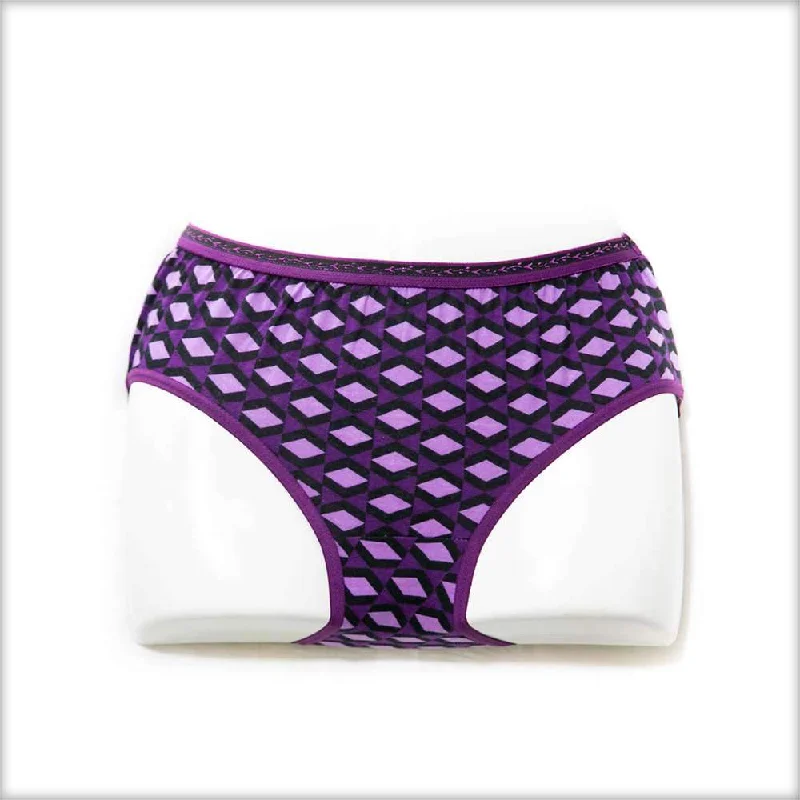 boyshort panties for women with full coveragePrinted Purple Panty