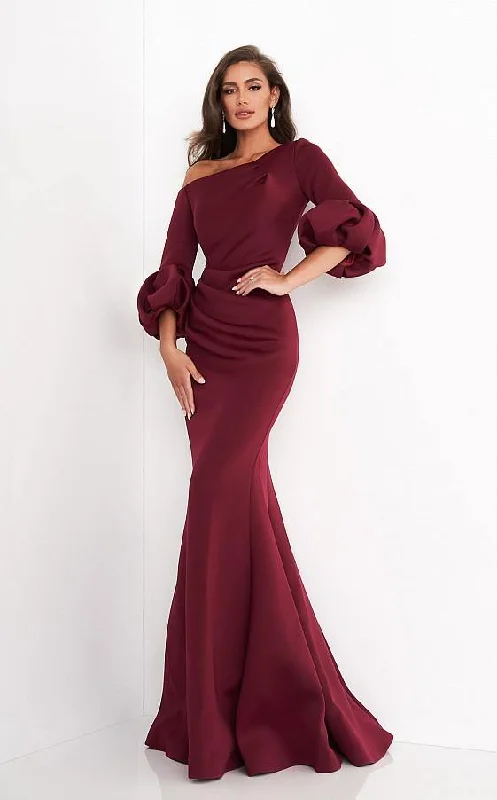 women sexy dresses with one - shoulder designsJovani 39739 Long Formal Pleated Trumpet Dress