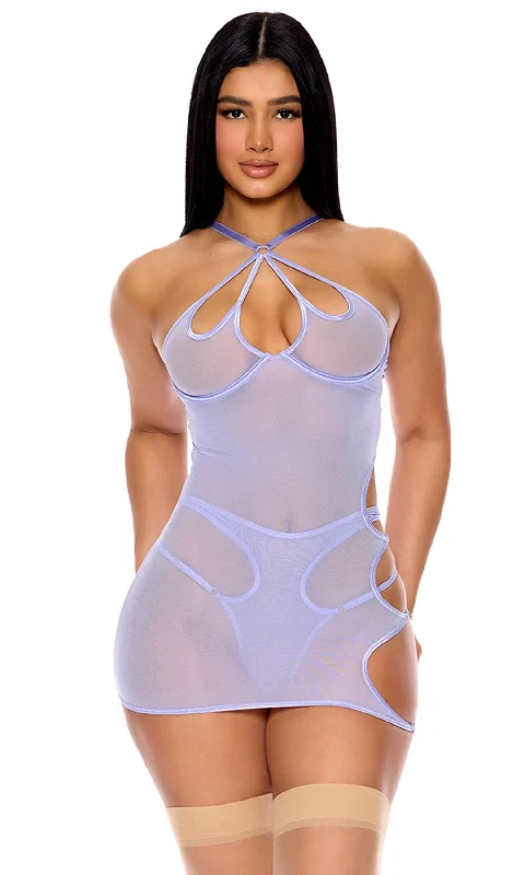 women sexy dresses with spaghetti strapsFeeling Butterflies Mesh Chemise Set - Lavender