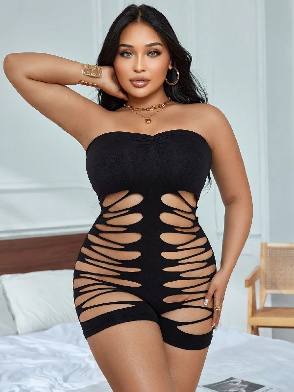 women sexy dresses for beach partiesPlus Size Hollow Out Ultra Sexy Romper Lingerie