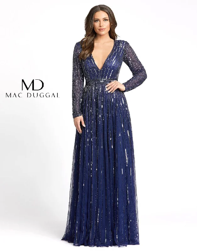 women sexy dresses for burlesque nightsMac Duggal Long Sleeve Sequins A Line Evening Dress Sale