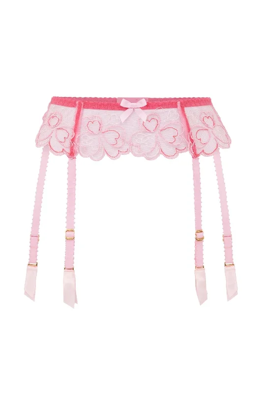 sew - on women garters for permanenceMaysie Suspender - Fuchsia/Baby Pink