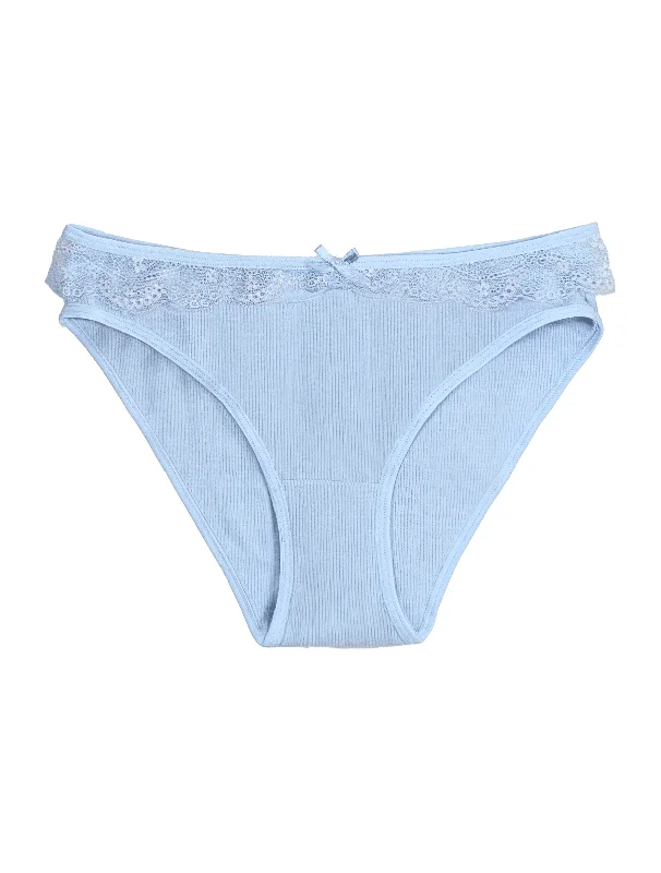 seamless thong - style women briefs for ultimate discretionAiraModal™ Strappy Sky-Blue Ribbed Brief