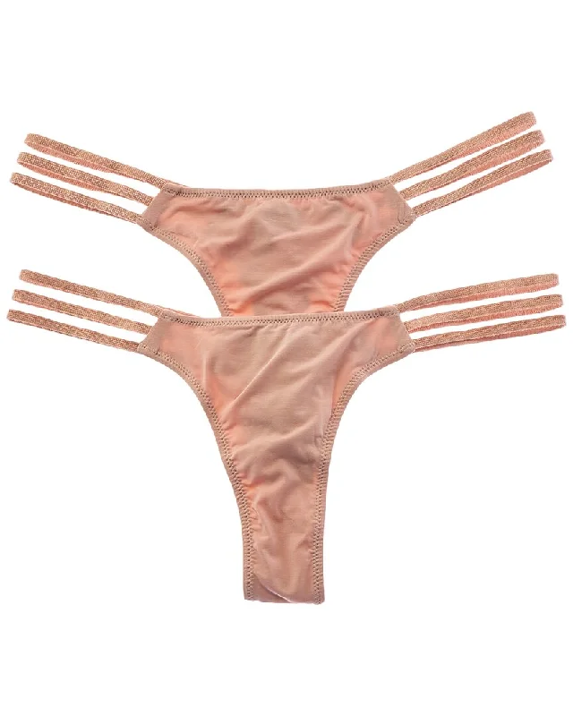 seamless odor - control women thongs for all - day confidenceCosabella 2pk Tempo Strappy Thong