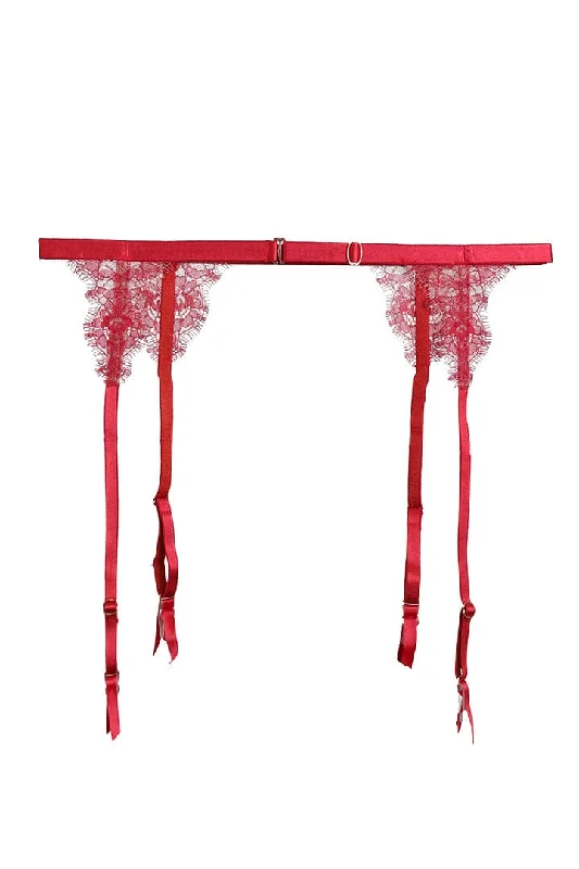 satin women garters for weddingsEntice Garter Belt - Red