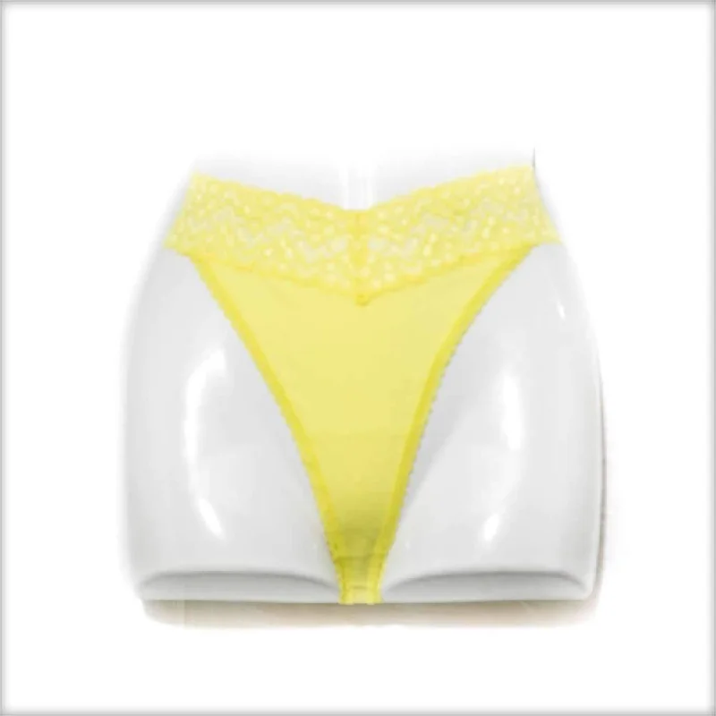 seamless bikini panties for women for a sleek silhouetteNet Lace Yellow Panty