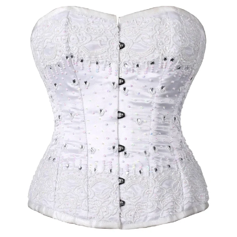 rhinestone embellished women bustiers and corsetsLidochka Couture Authentic Steel Boned Overbust Corset