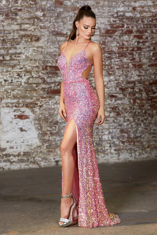 women sexy dresses for themed partiesCinderella Divine CD175 Prom Long Formal Fitted Sequin Evening Dress