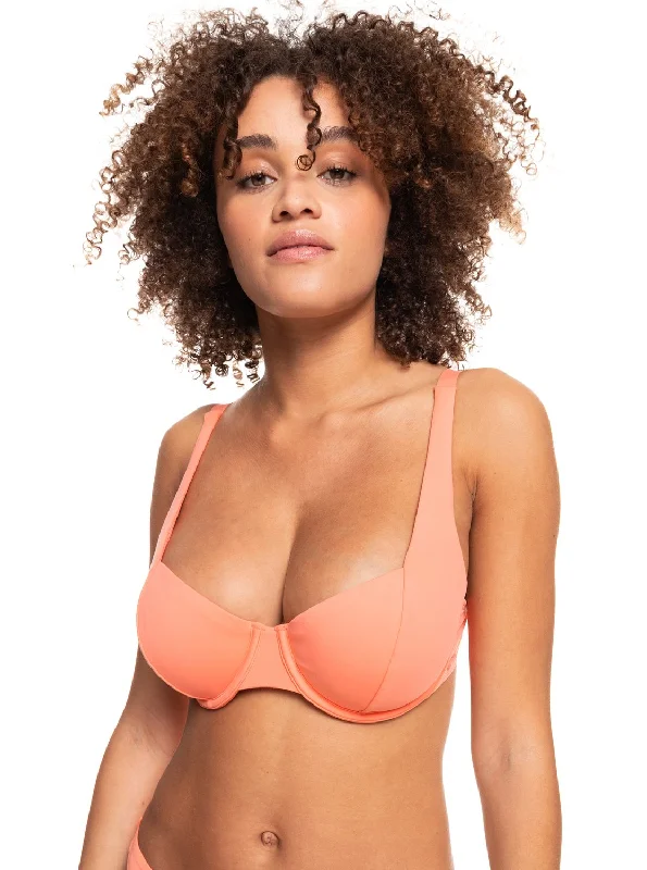 designer women bikini briefs with unique designsBeach Classics Underwired D-Cup Bikini Top - Fusion Coral