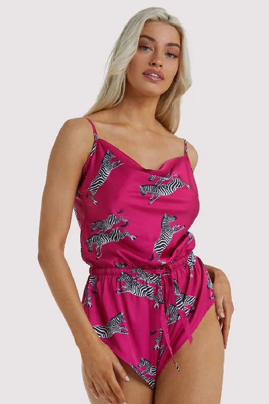 Women's multicolored bras for a fun styleHot Pink Zebra Playsuit