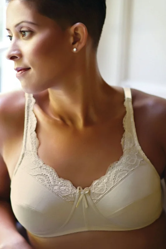 Women's striped brasABC Lace Front Mastectomy Bra - Beige