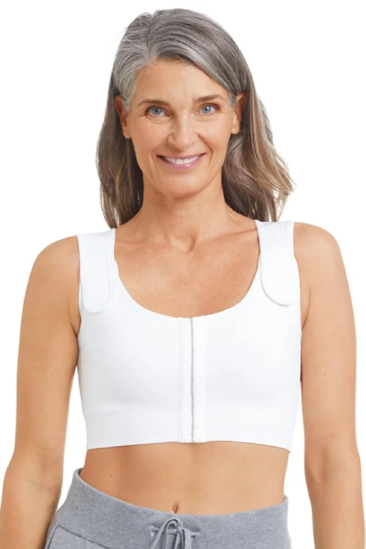 Women's geometric - patterned brasAmoena Sina Seamless Surgical Bra - White