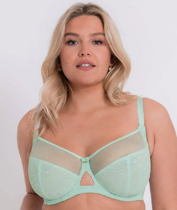 Women's floral - patterned brasCurvy Kate Victory Polka Balcony Bra - Mint