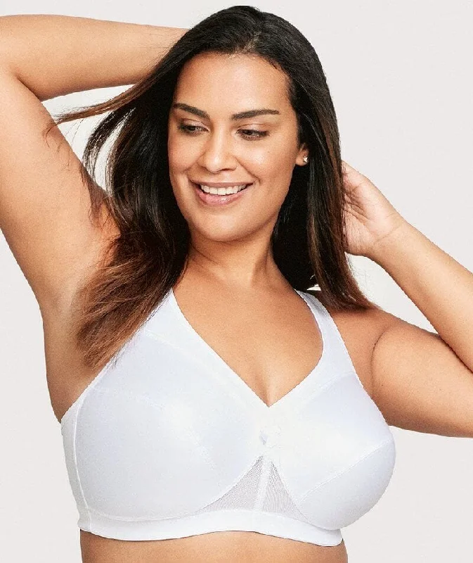 Women's unpadded bras for a natural lookGlamorise Magiclift Active Support Wire-Free Bra - White