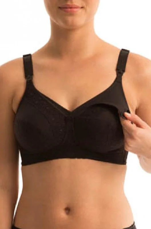 Women's underwire bras for extra supportLace Softcup Maternity Bra (Black)