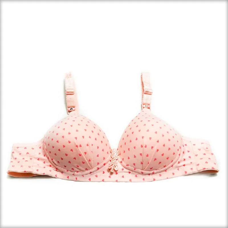 Women's bras crafted from stretchy spandexSingle Padded Peach Bra