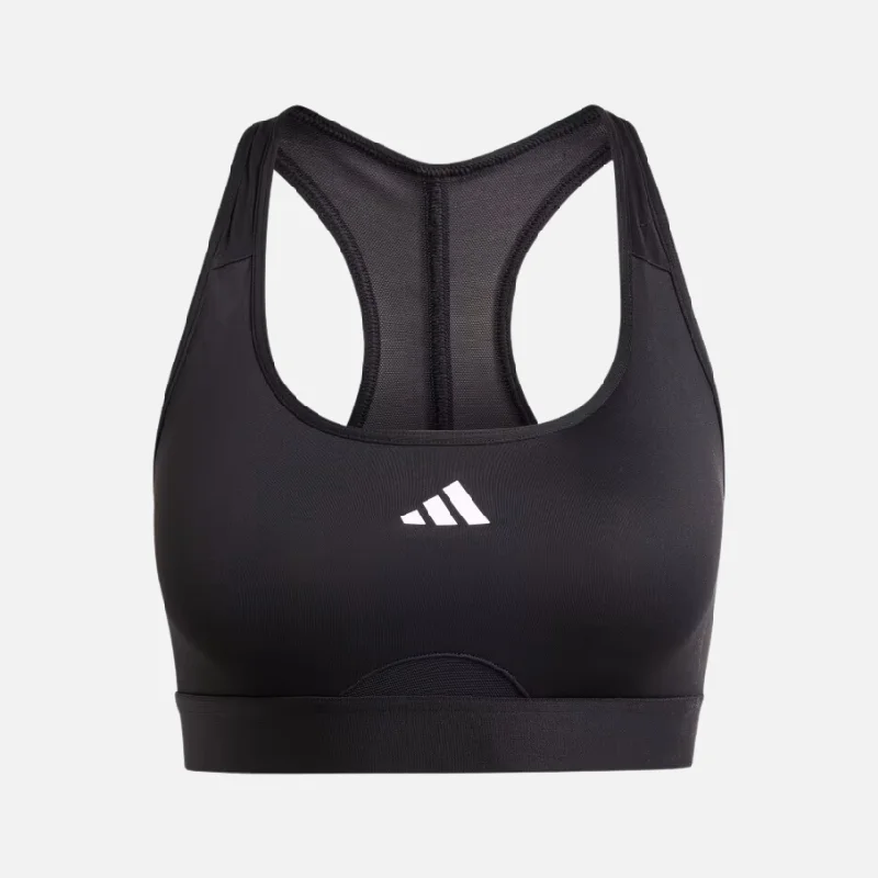 unpadded women sport bra for a natural feelAdidas Powerreact Training Medium Support Bra -Black