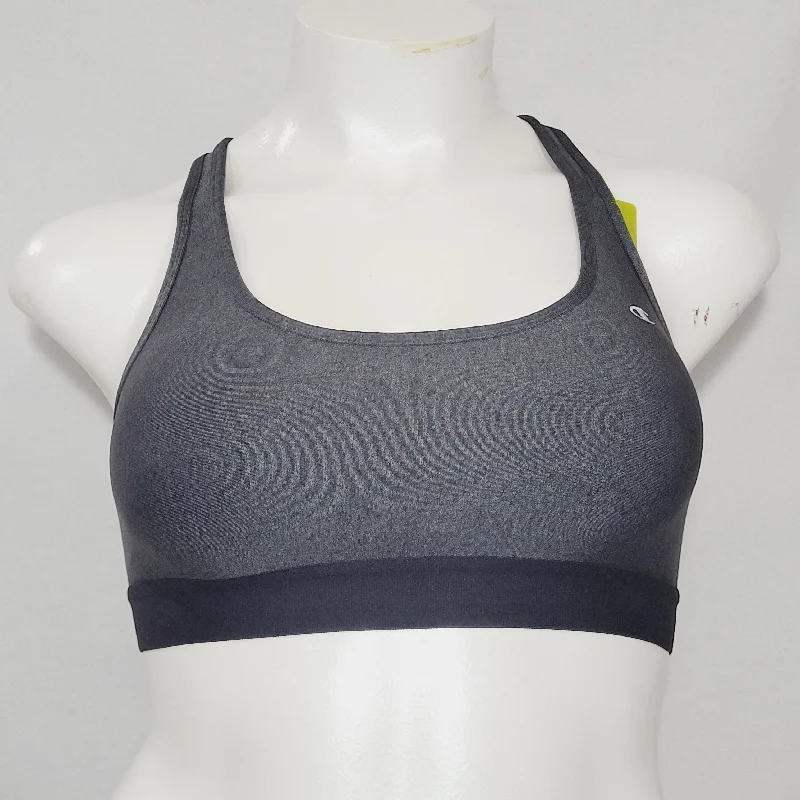 padded women sport bra for nipple coverageChampion 6715 Absolute Workout II Wire Free Sports Bra LARGE Granite Heat Gray