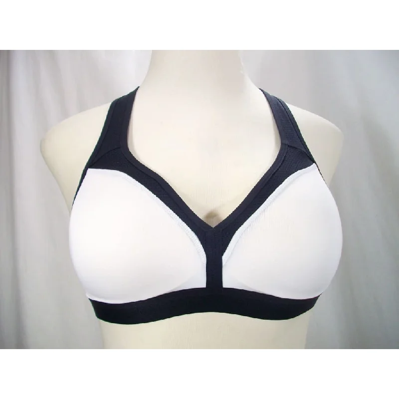 hypoallergenic women sport bra for sensitive skinChampion B9373 Molded Cup Wire Free Sports Bra X-LARGE White & Black NWT