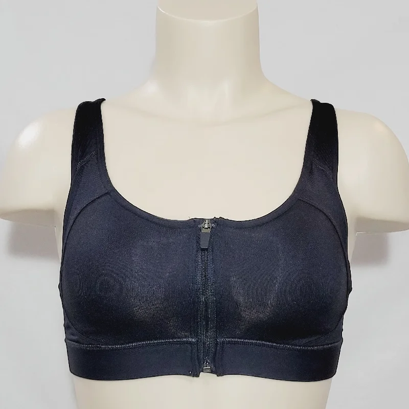 quick drying women sport bra for convenienceChampion N9643 Power Shape Max Zip Front Wire Free Sports Bra SMALL Black